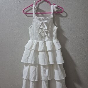 SHEIN Ivory Layered Kids Dress